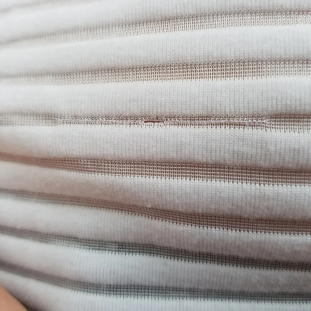 Northcrest White Striped Short Sleeved Top